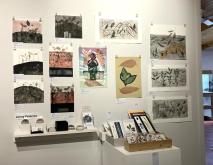 display of prints on wall