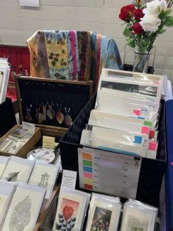 display of prints and craft