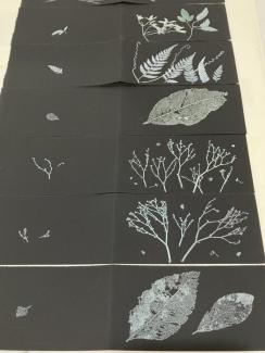 greeting cards on black paper